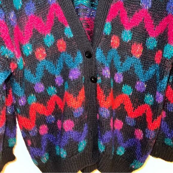 VNTG LE MODA hand knit cardigan M - Picture 3 of 4